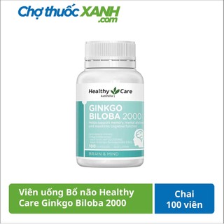 Healthy Care Ginkgo Biloba 2000mg giúp lưu thông tuần hoàn máu não (Chai 100 viên)