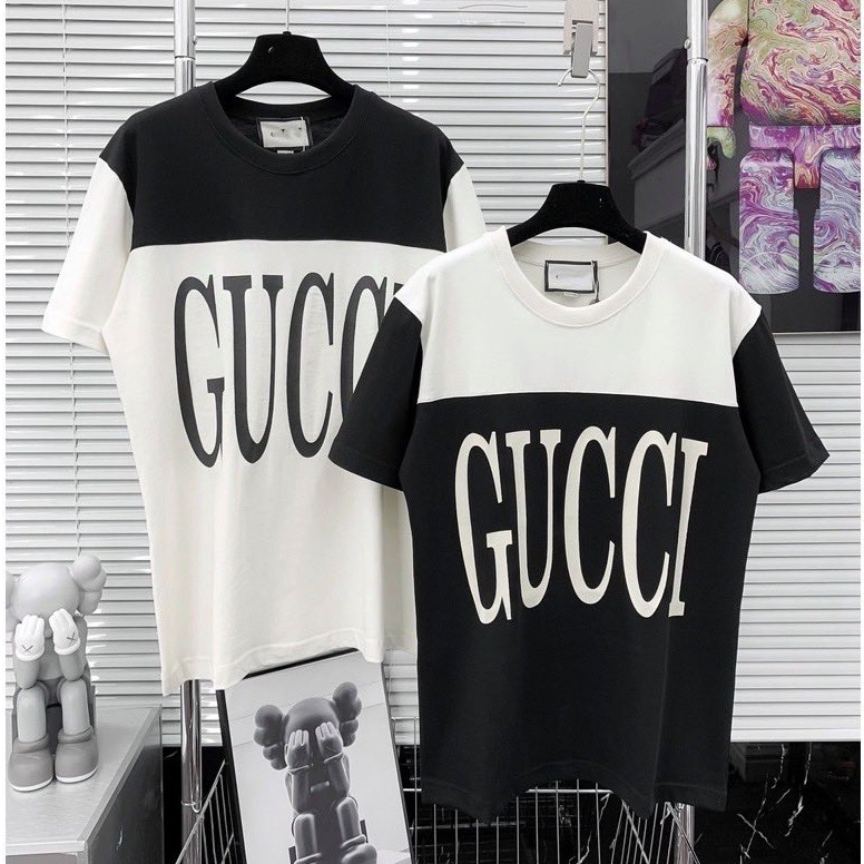 Áo Gucci phối màu nam nữ cao cấp chất cotton cực xịn trend hè 2023