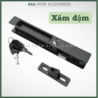 Bộ khoá cửa lùa nhôm hiệu ALBOH (Khoá cửa lùa có tay nắm âm/ Khoá lùa TB tay âm)