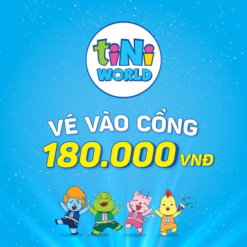 Toàn Quốc [E-Voucher] 01 Vé điện tử tiNiWorld vào cổng 1 bé, 1 người lớn không phụ thu