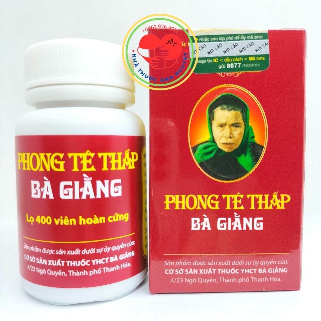 Phong Tê Thấp Bà Giằng lọ 400v - Đau nhức xương, mỏi, tê buồn chân tay, sưng các khớp, đau do thoát vị đĩa đệm, vai gáy