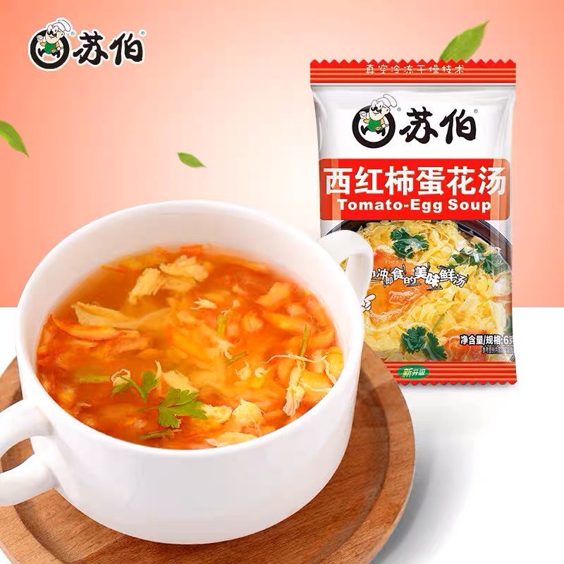 Combo 3 gói canh trứng rong biển canh bó xôi canh cà chua ăn liền 6g x 3 gói