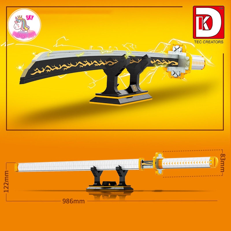 Đồ Chơi Lắp Ráp Kiểu LEGO Mô Hình Thanh Nhật Luân Kiêm Kanata Của Viêm Trụ Zenitsu Agatsuma trong Kimetsu no YaibaDK1506
