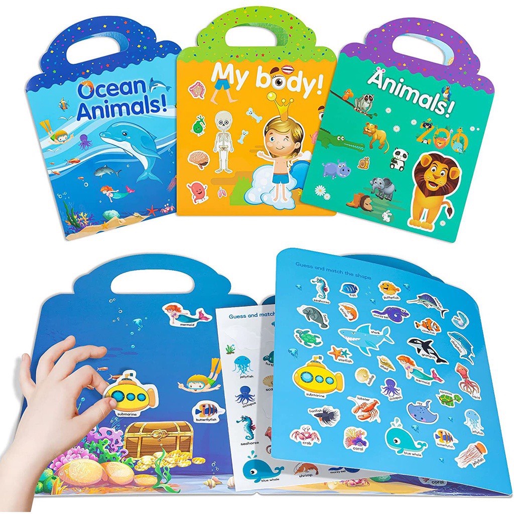 Bộ Dán Hình Sticker Sử Dụng Nhiều Lần Cho Bé Sáng Tạo