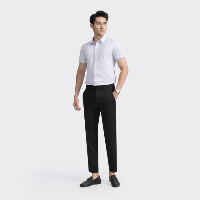 Quần tây âu nam INSIDEMEN form Cropped ống côn cạp trơn chuẩn phom cao cấp ITR04102