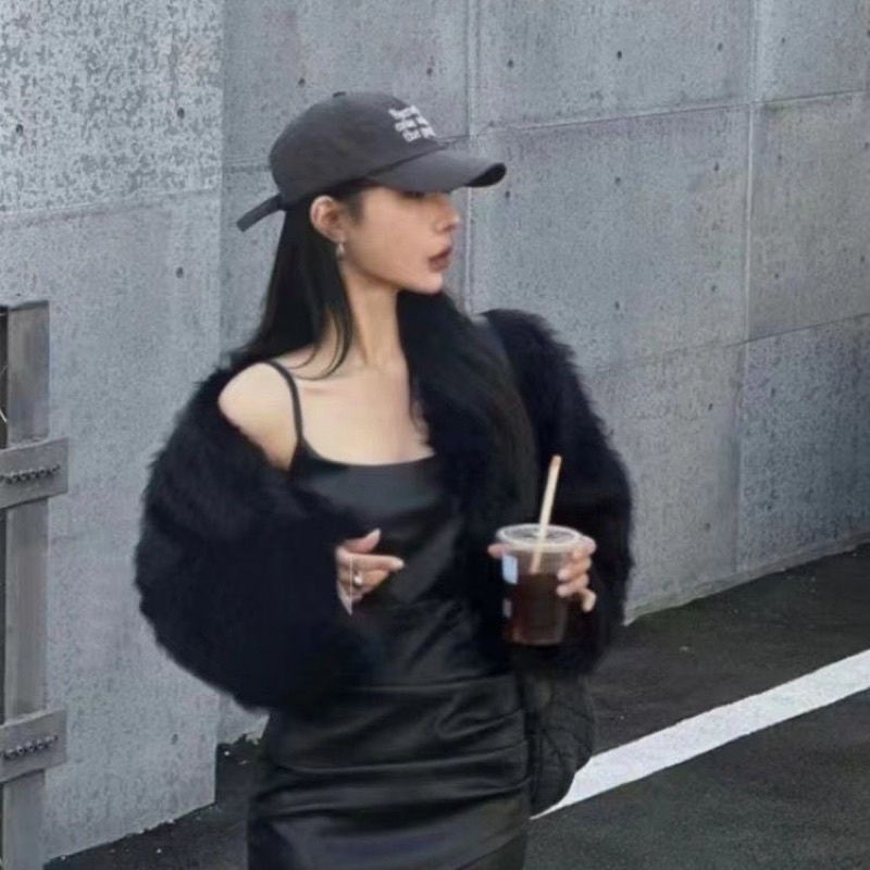 Áo khoác lông thú cao cấp dáng  ngắn cloptop