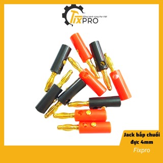 Jack bắp chuối đực 4mm mạ vàng màu đỏ (1 chiếc)