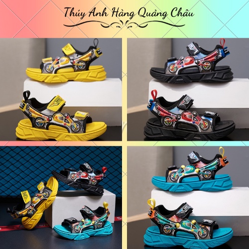 Sandal bé trai mẫu moto 3D nổi, dép xăng đan bé trai mẫu hot 2023 - Hàng Quảng Châu Cao Cấp(2102)