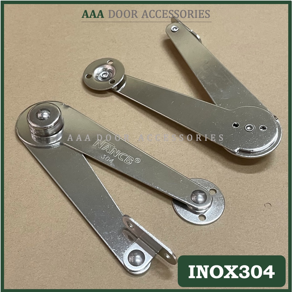 1 Cặp Chống cửa Compa NANCB bản lớn INOX