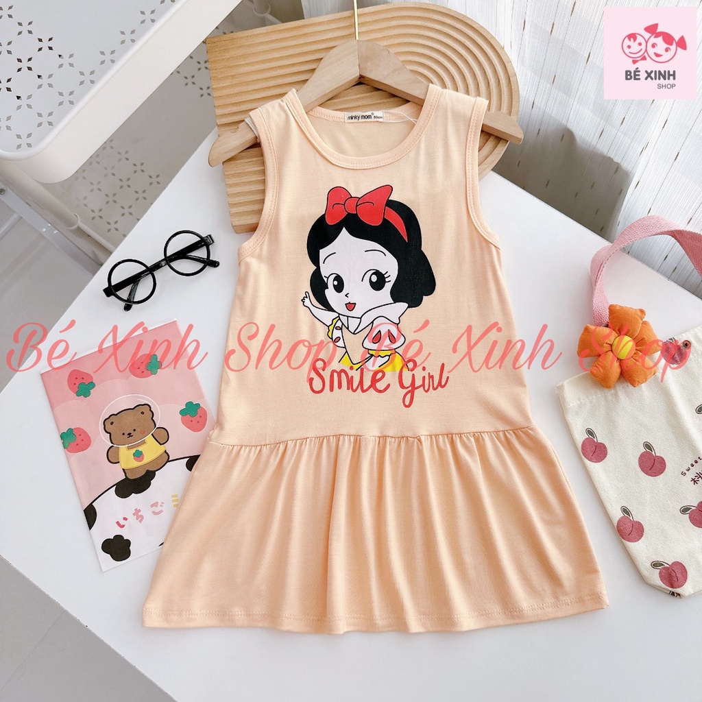 Váy Đầm Đuôi Cá Sát Nách Mùa Hè Cho Bé Gái Minky Mom  Váy Đầm Thun Lạnh Ba Lỗ Hè Cho Trẻ Em Bé Gái ĐẦM BA LỖ