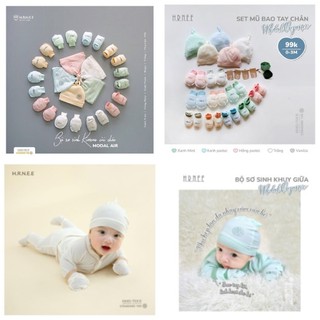Set phụ kiện gồm mũ, bao tay và bao chân cho trẻ sơ sinh