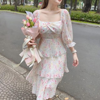 Đầm hoa ren xanh