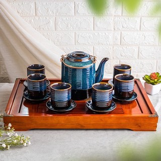 Bộ trà ấm tích men hoả biến 1,5l gốm sứ bát tràng