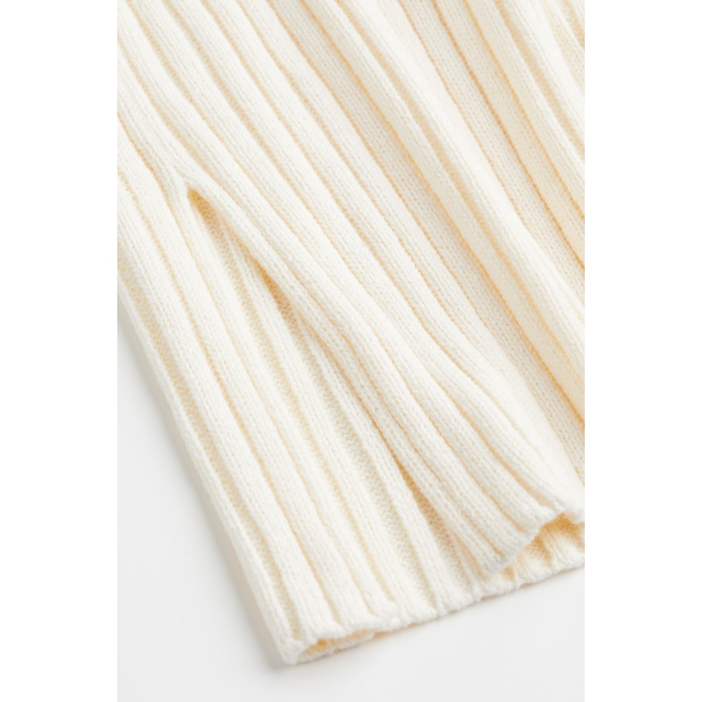 H&M Đức - Áo vest len dáng dài cổ V xẻ vạt màu be sale auth cao cấp new tag chính hãng có sẵn 1091782002 sát nách dài