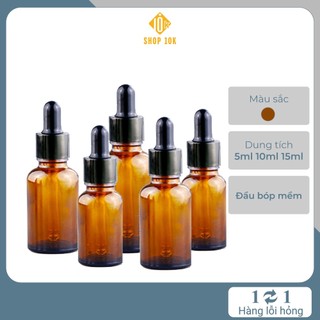 Chai lọ đựng, chiết serum, tinh chất, tinh dầu đầu bóp nhỏ giọt loại 5ml, 10ml,15ml