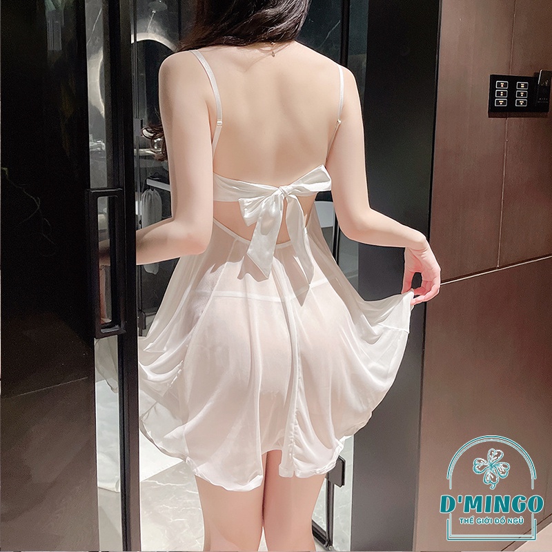 váy ngủ sexy , đầm ngủ gợi cảm voan cao cấp phối ren hai dây cosplay tặng kèm quần chip quyến rũ VN29 | BigBuy360 - bigbuy360.vn