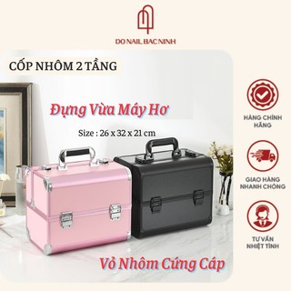 Cốp nhôm 2 tầng đựng đồ nail mi trang điểm , cốp 2 khuy chắc chắn nhiều mẫu sang chảnh