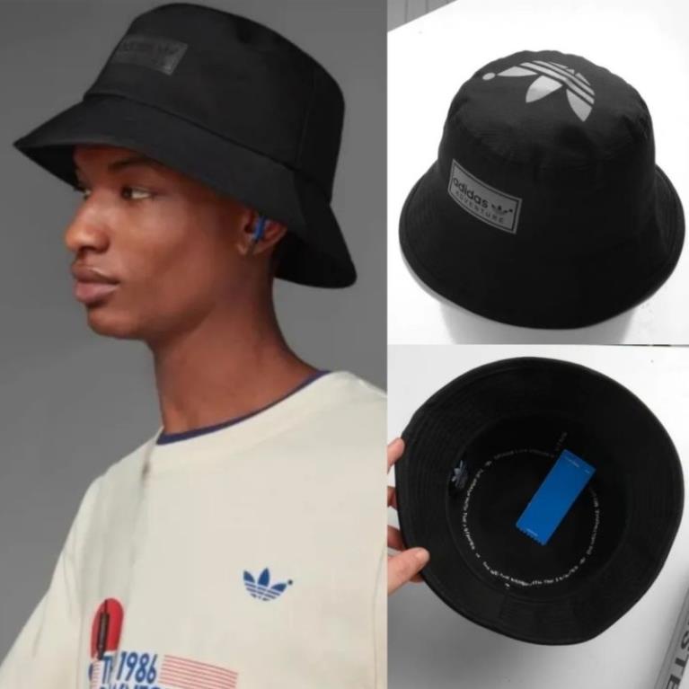 Nón Bucket Adidas chất vải cotton Hàn Quốc cao câp, nón vành thể thao màu vàng, đen,trắng, xám , xịn mịn siêu chất