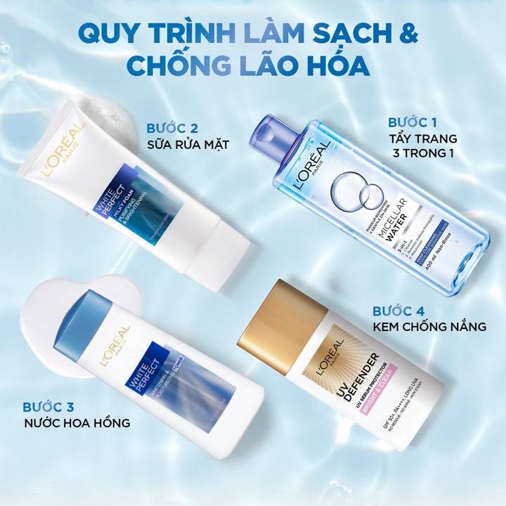 [L'OREAL PARIS] Nước Tẩy Trang Cho Da Dầu Nhạy Cảm Làm Sạch Sâu Tươi Mát Micellar Water 3-in-1 Refreshing 400/95/30ml