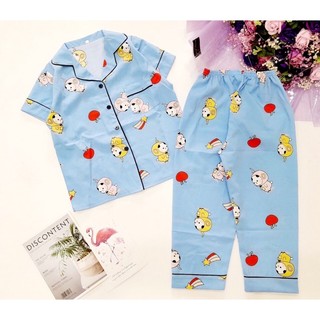 (15-45kg)bộ pijama lụa mango tay cộc bé trai , bé gái