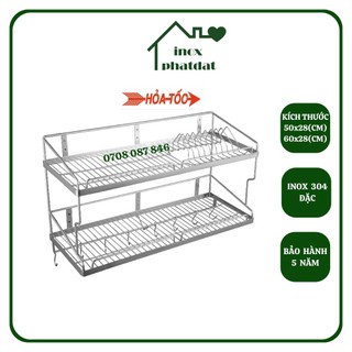 Kệ chén 2 tầng treo tường inox 304 phát đạt , rổ úp chén, giá để bát, kệ đựng bát dĩa