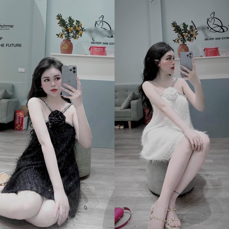 Đầm Lông Vũ kim Tuyến Xinh Sang Xịn, Sexy Gợi Cảm, Phong Cách Diệu dàng Sành Điệu Thời Trang Cho Nữ Thương Thương Shop