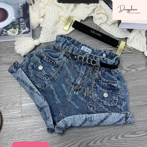 Quần sooc jeans vấn gấu hàng Quảng châu - Anna.Store