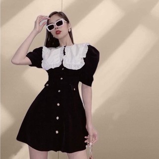 đầm kiểu tay phồng phối nơ đính cúc duyên dáng ( thời trang bigsize vicky.g - anitagreen) n323