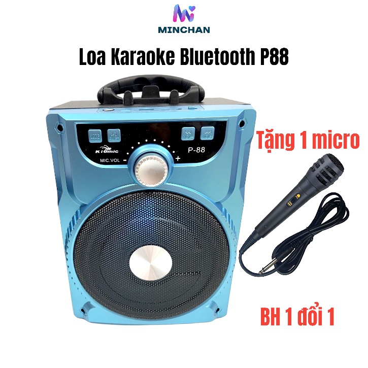 Loa Kéo Bluetooth P.88 P.89 KIOMIC Tặng Kèm Micro Hát Karaoke Cực Hay - Loa Di Dong