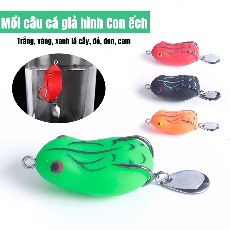 Mồi Câu Cá Hình Ếch Mềm 4.5cm/7g 5cm/12g,mồi nhái giả câu lure cá lóc chuyên nghiệp,mồi câu cá hai lưỡi cao su câu cá