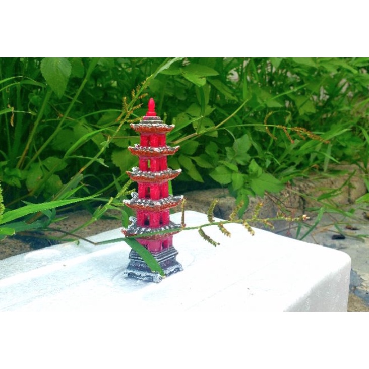 Mô hình tháp Tiểu cảnh, phụ kiện trang trí non bộ, bonsai mini, bể cá đẹp