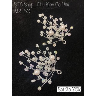 Set 2 cài hạt đơn giản cho cô dâu
