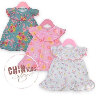Váy bé gái đầm cotton bèo vai cánh tiên hoa nhí cho bé gái xinh chất thun co giãn VNXK cho bé 1 2 3 4 5 tuổi [V5]