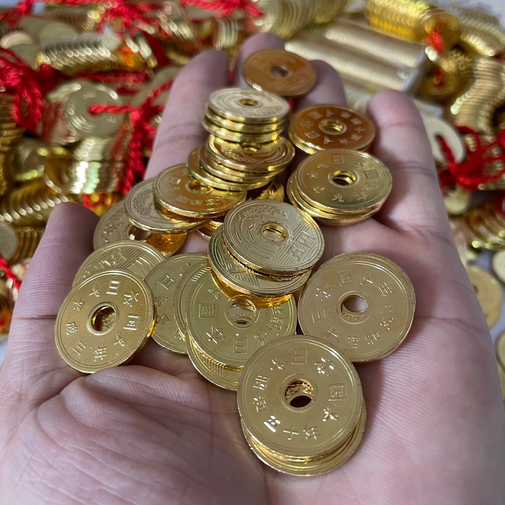 Đồng Xu 5 Yên Nhật May Mắn, đồng xu may mắn, quà tặng ý nghĩa
