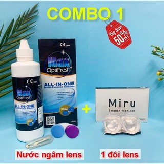 Combo 1 cặp miru 1 month và nước ngâm