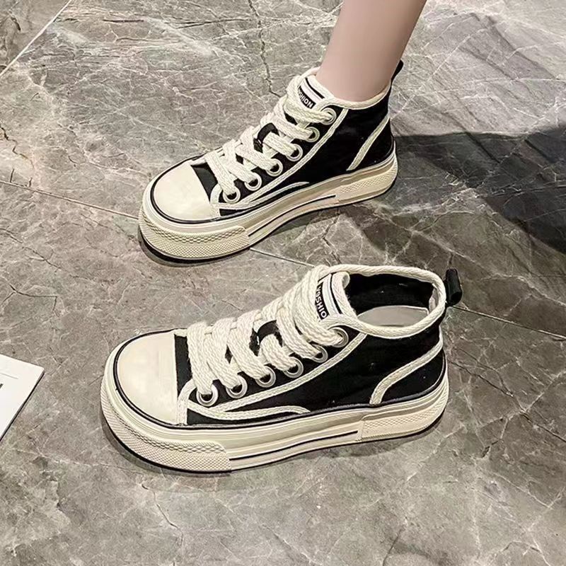 Giày Thể Thao Canvas Cổ Cao Đế Dày Thời Trang Mùa Hè