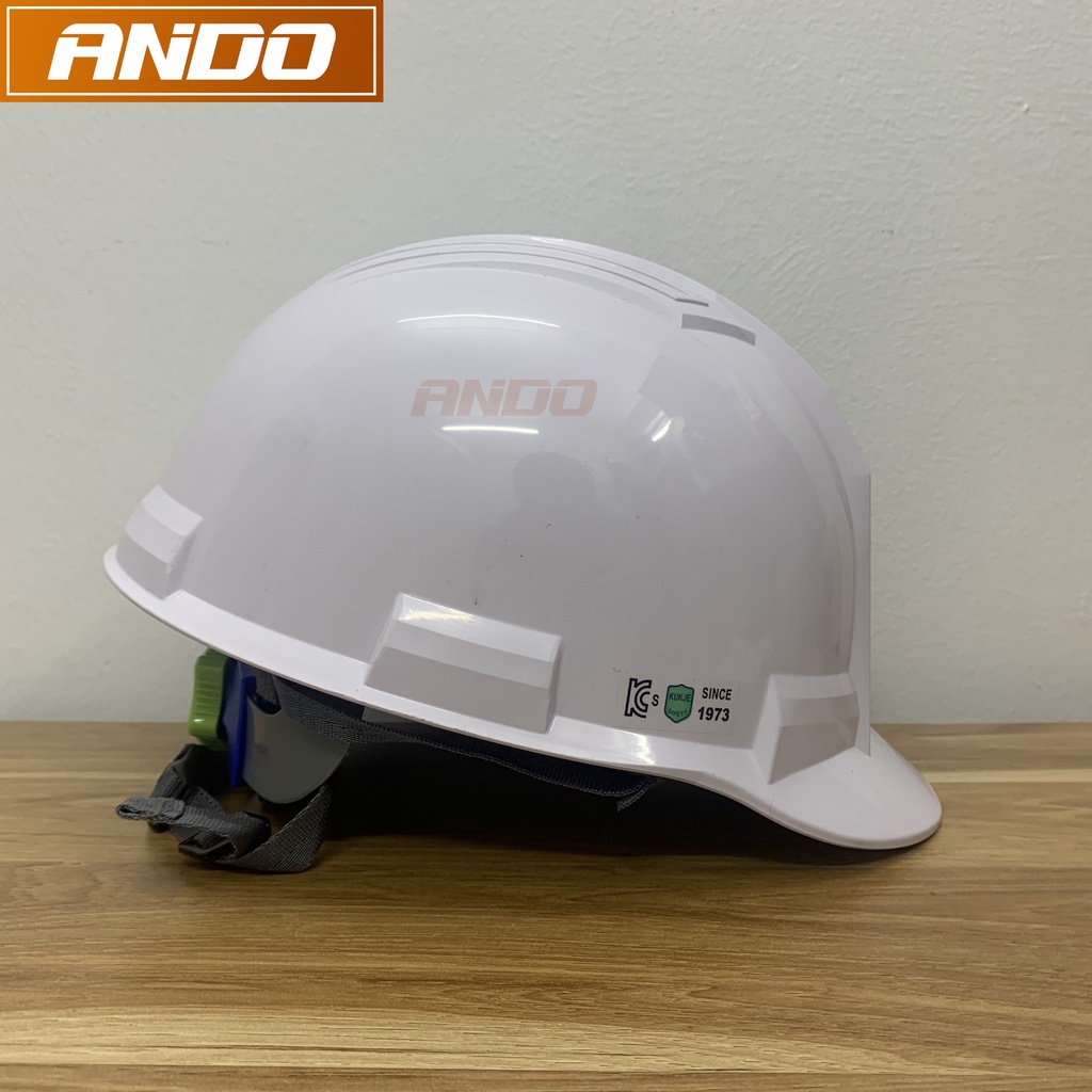 Mũ bảo hộ lao động Kukje nhập khẩu chính hãng Hàn Quốc, màu trắng, mặt vuông