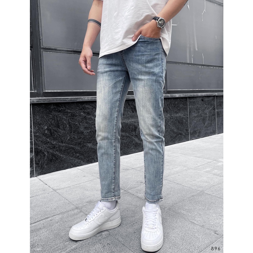 Quần Jean Nam ALLEN STORE, Jean Cao Cấp, Vải Cotton Co Giãn Mạnh, Dày Dặn,Phom Body - 92cm