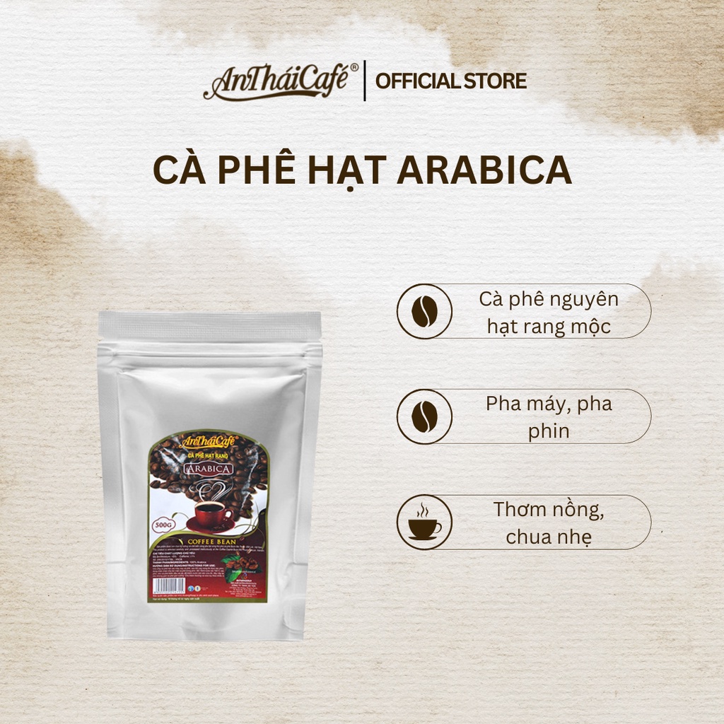 Cà phê hạt Arabica nguyên chất 500gr