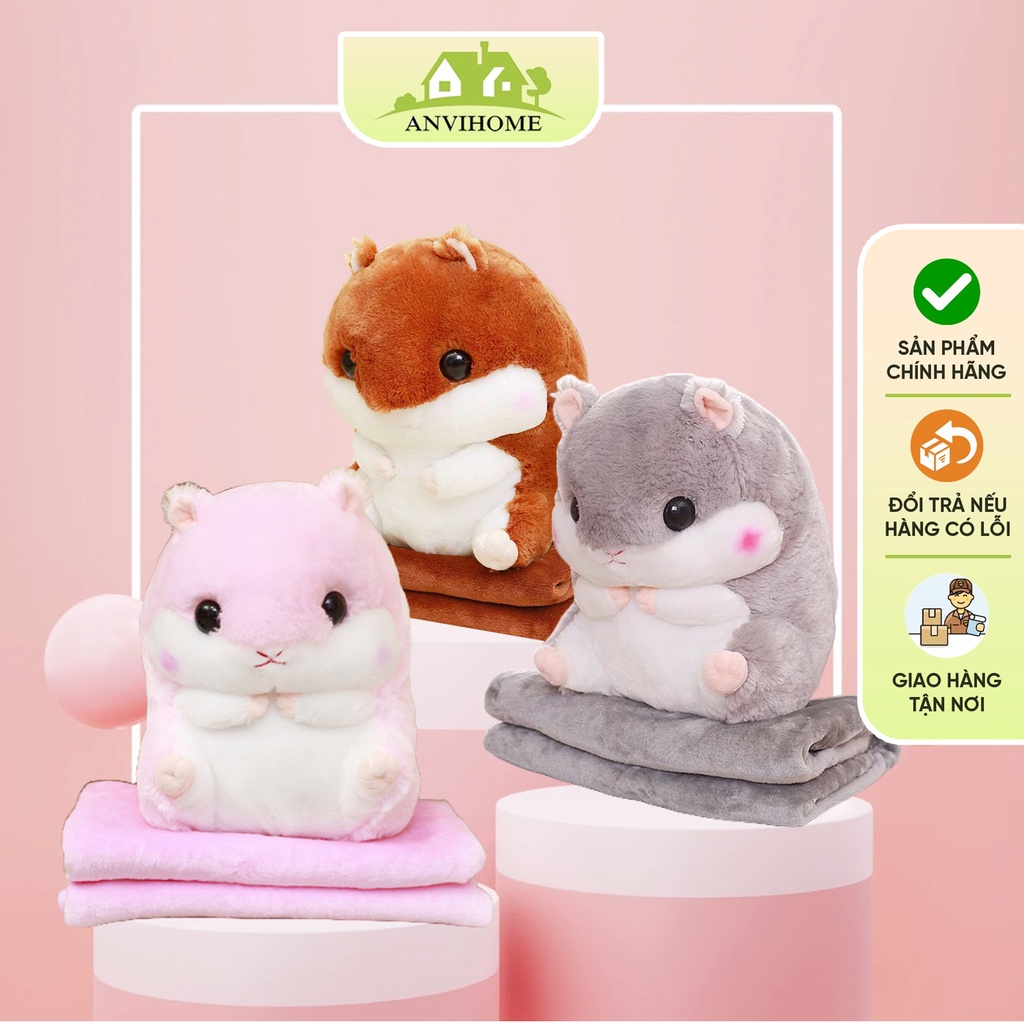 Gấu bông Chuột Hamster kèm chăn ANVIHOME