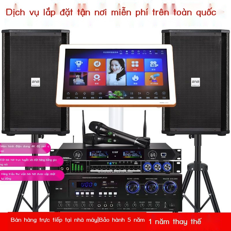 Bộ âm thanh gia đình ktv trọn dàn karaoke phòng khách hát máy bluetooth amply loa