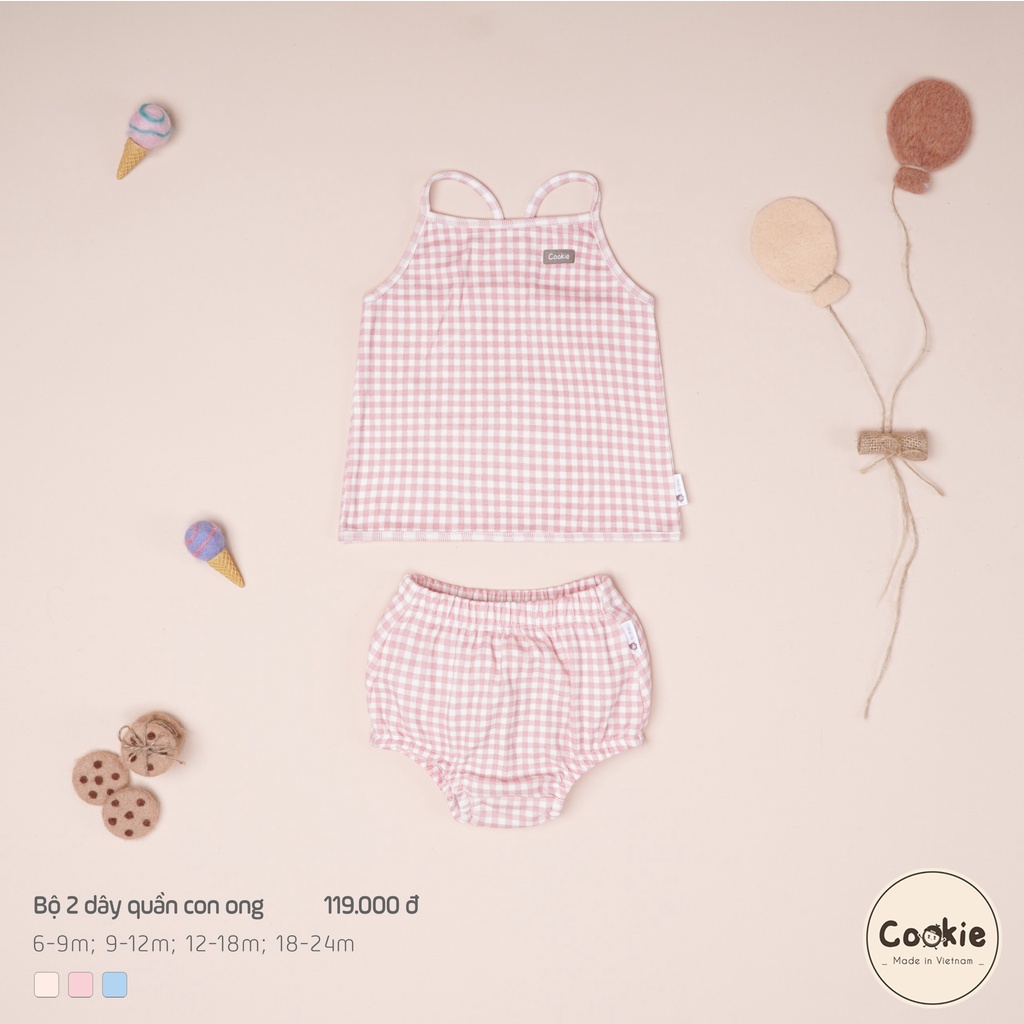 [COOKIE] Bộ quần áo hè trẻ em 2 dây quần con ong size 6-9m & 9-12m & 12-18m & 18-24m