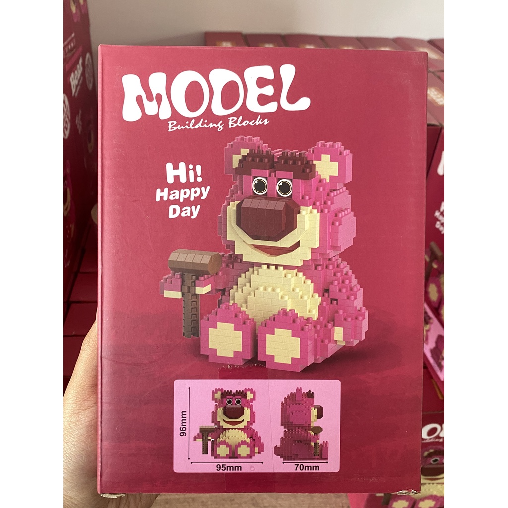 Siêu rẻ Lego Gấu Dâu Lotso Miniso cực dễ thương