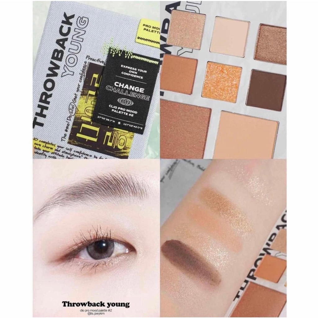 Bảng phấn mắt + má Clio Pro Mood Palette - màu Throwback Young