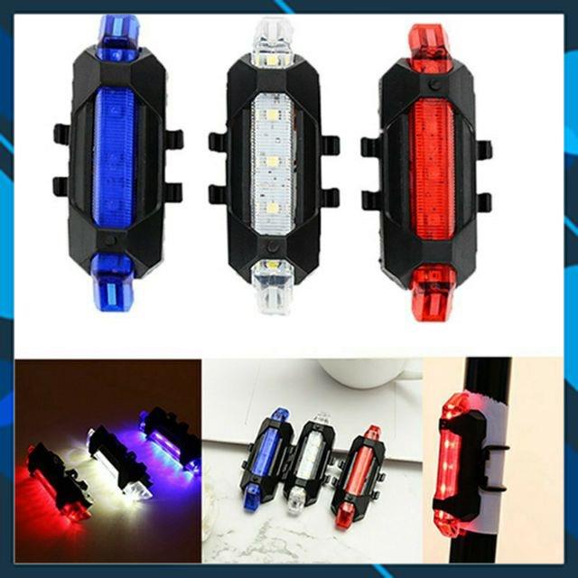 Đèn LED Cảnh Báo An Toàn Gắn Đuôi Xe Đạp Sạc USB Chống Nước