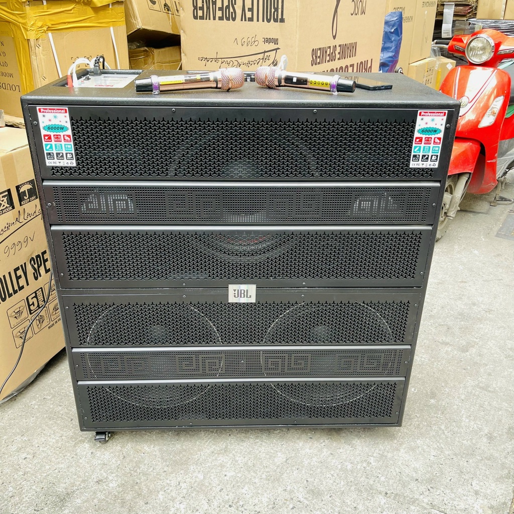 THÙNG LOA KÉO 3 BASS 40 CÓ ECHO REVERB STEREO CÓ SUB ĐIỆN HOẶC SUB BÌNH NEXO