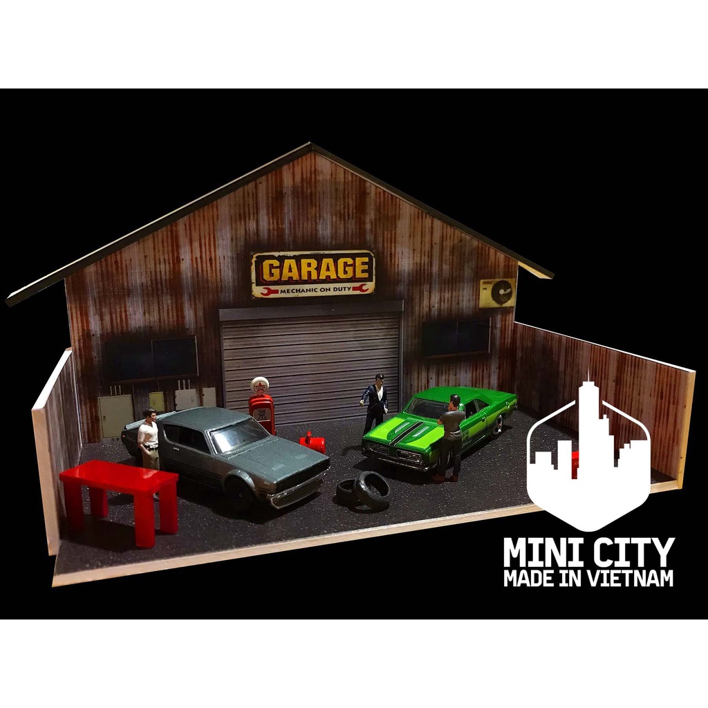 Garage đồng quê 1:64 mô hình