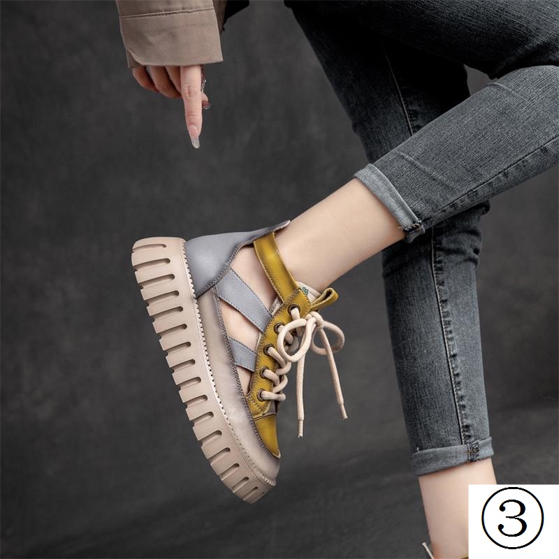 Giày Sandal Bằng Da Thật Đế Dày Thời Trang Mùa Hè 2023 Dành Cho Nữ