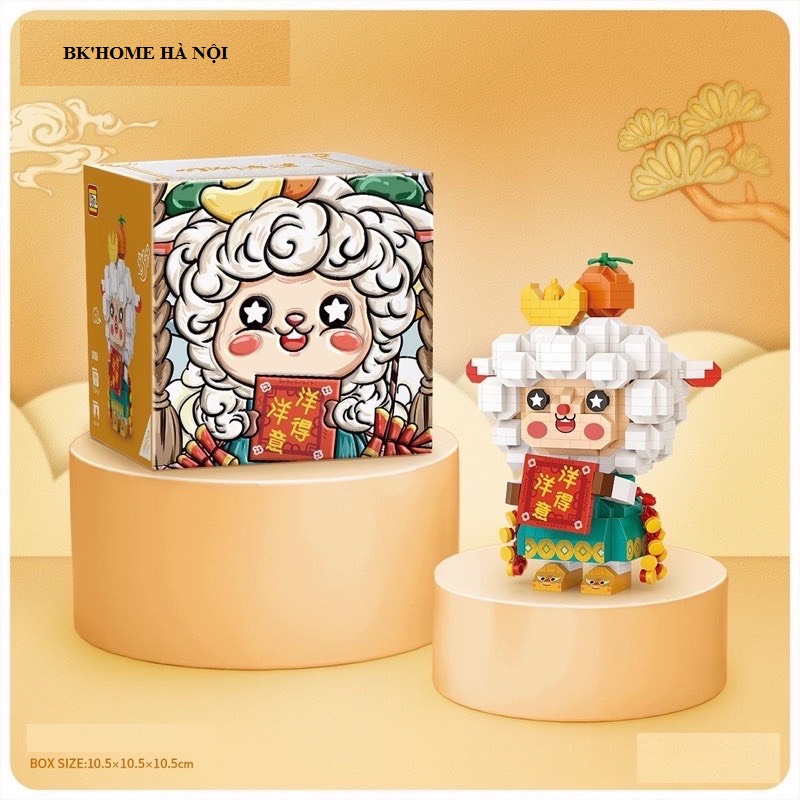 Đồ chơi lắp ráp mô hình thỏ ngọc, mô hình chú cừu 9270-9272