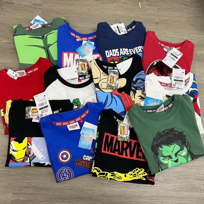 Áo Marvel siêu nhân cộc tay bé trai dư xịn( Size lớn cho bé 4-10y)
